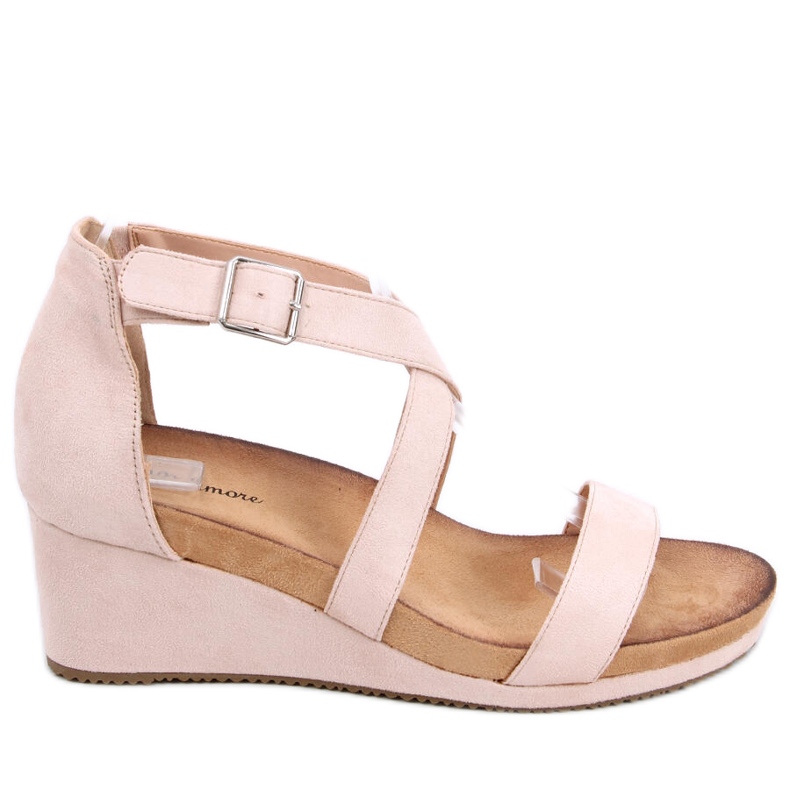 Ashlyn Nude sandaler med kil beige rosa
