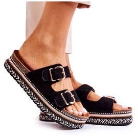 FE1 Damtofflor Spännen Svart Melissa