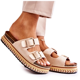 FE1 Damtofflor Spännen Beige Melissa