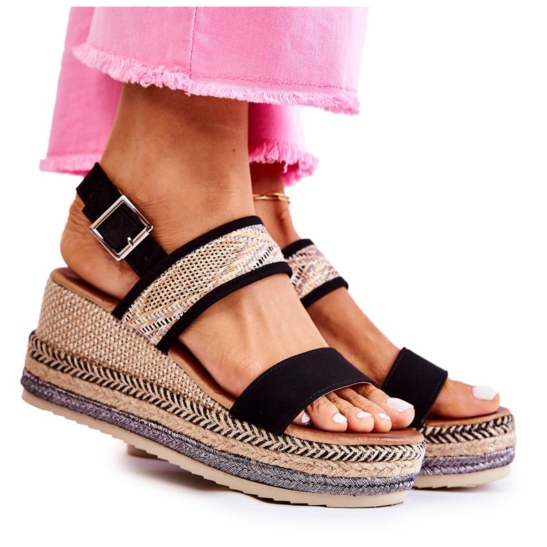 FE1 Svarta mockasandaler Annabel beige