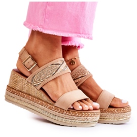 FE1 Mocka Wedge Sandaler Annabel Beige