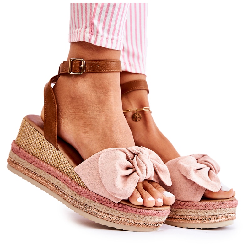 FE1 Mocka Wedge Sandaler Rosa Natina brun