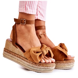 FE1 Mocka Wedge Sandaler Camel Natina brun