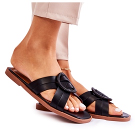 Fashionabla svarta Sansa-tofflor för kvinnor