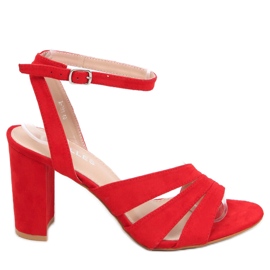 Leslie Röda sandaler med klackar