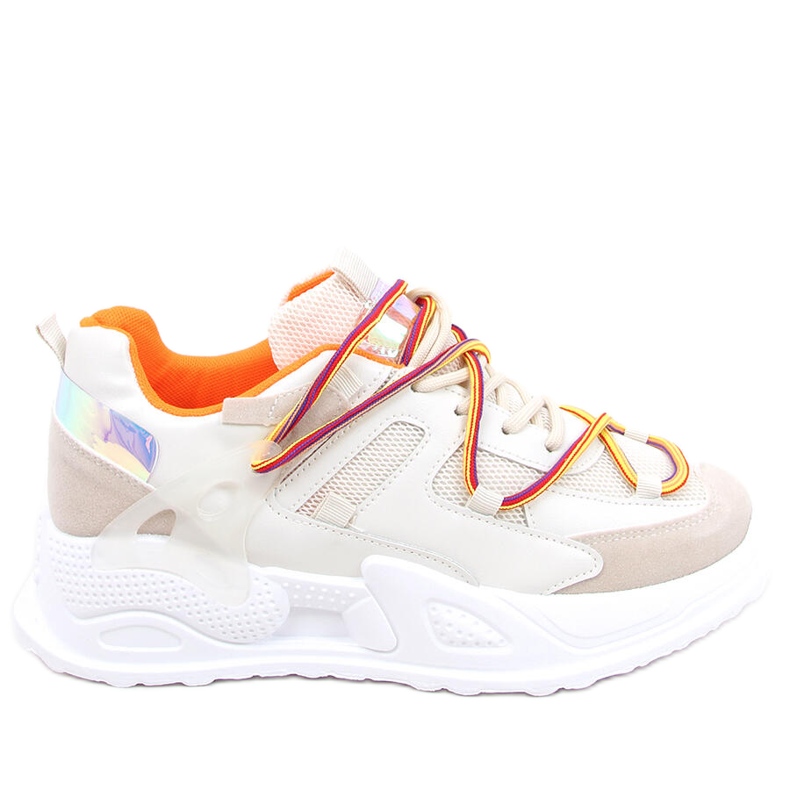 Farey Beige sneakers orange