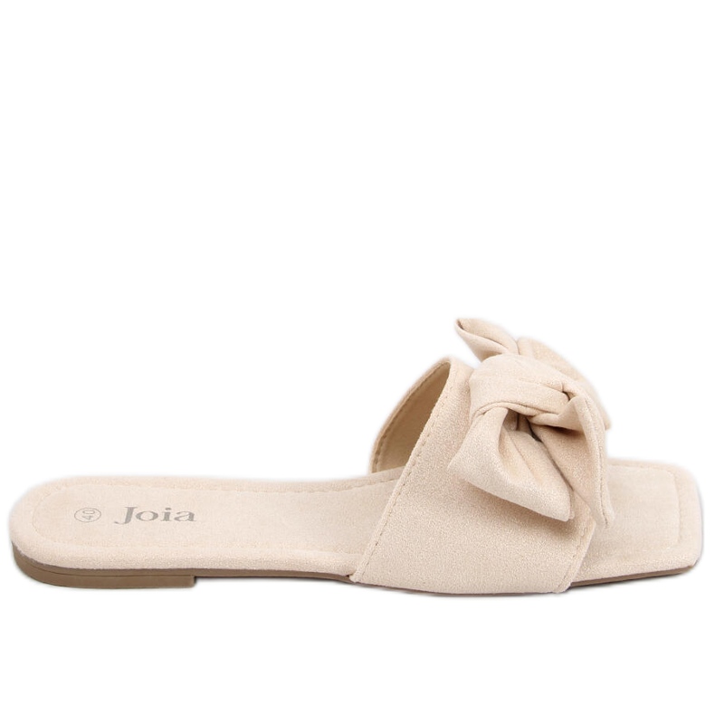 Nisha Beige fyrkantig sula slides