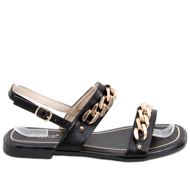 Indien Svarta sandaler med kedjor