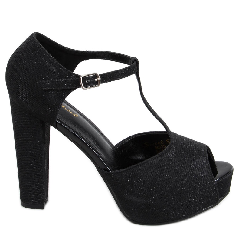 Hope Black iriserande sandaler på plattformen svart