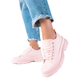 SHELOVET Sneakers på plattformen rosa