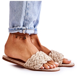 PS1 Beige flätade tofflor för kvinnor Maraya
