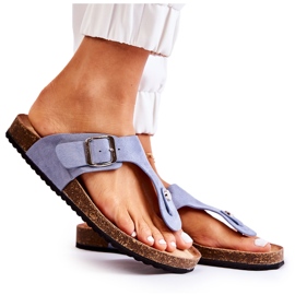 FB1 Damtofflor Med Spänne Blå Elina