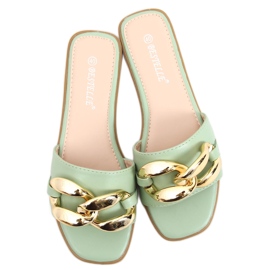 Tofflor med kedja Dalia Green grön