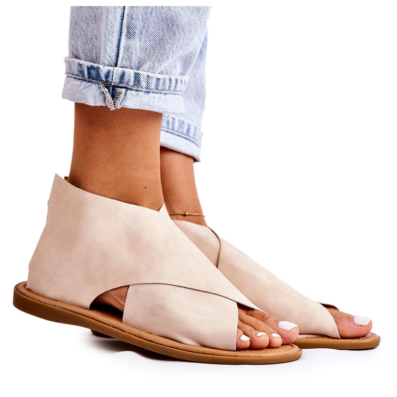 S.Barski Lädersandaler för kvinnor Beige Catalise