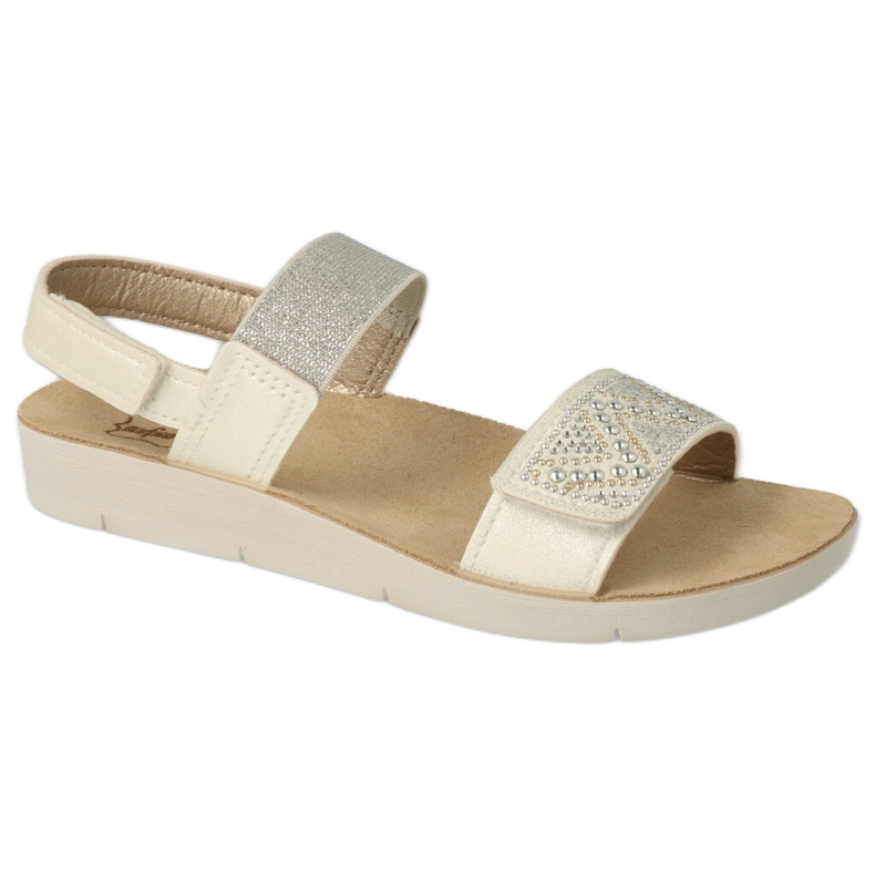 Befado barnsandaler 068y001 med zirkoner vit