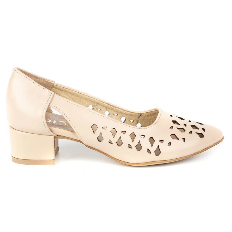 Olivier Dampumps i läder med klackar 2272 beige