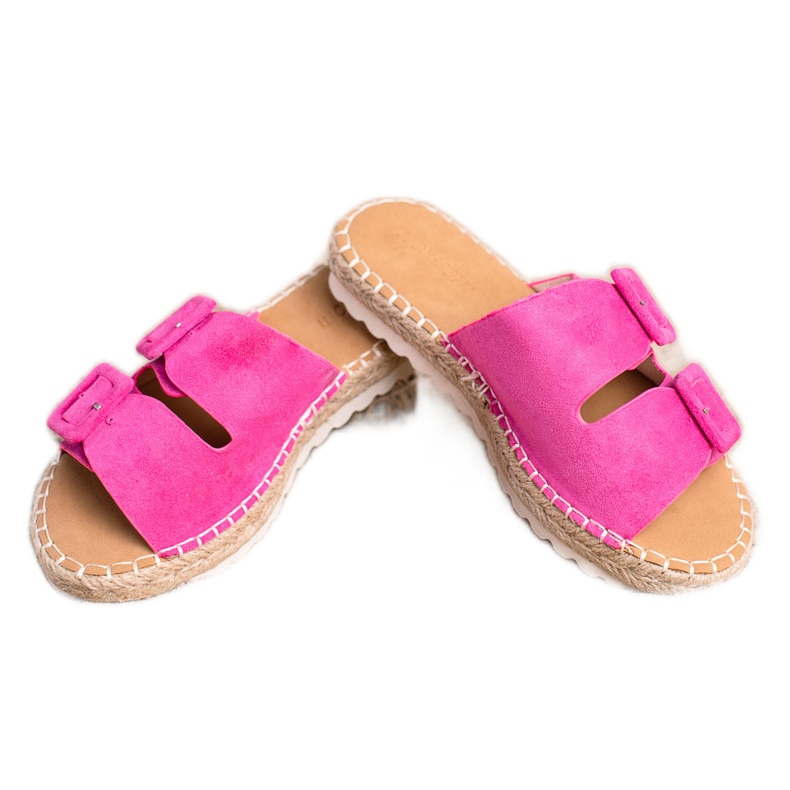 SHELOVET Mockatofflor med spännen rosa