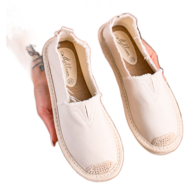 SHELOVET Lätta espadrillor för kvinnor beige