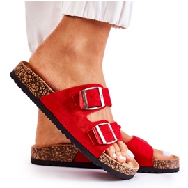 Röda Misandei Slip On Tofflor för kvinnor