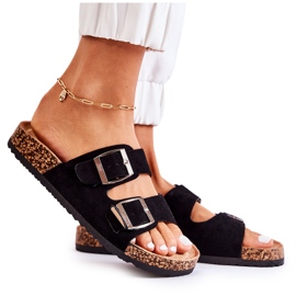 FB1 Svarta Slip-On tofflor för kvinnor Misandei