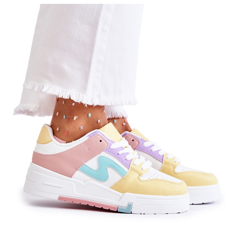 PS1 Damsportskor, vita och gula Francis mångfärgad