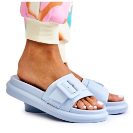 Damtofflor med ett spänne Blå Devia