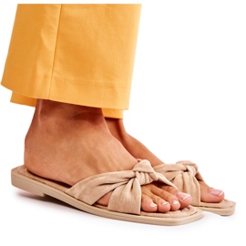 PG1 Moderiktiga mockabeige Lorrie-tofflor för kvinnor