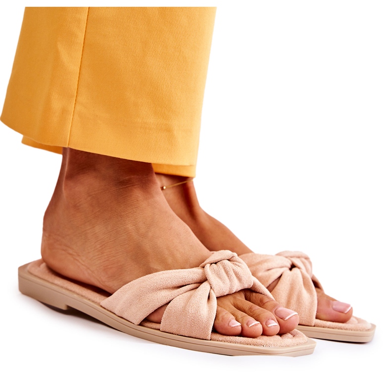 PG1 Fashionabla mocka naken Lorrie tofflor för kvinnor beige rosa