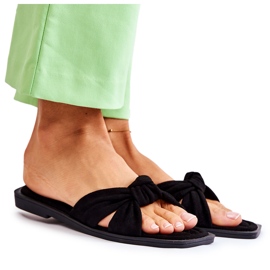 PG1 Moderiktiga svarta tofflor i mocka för kvinnor Lorrie