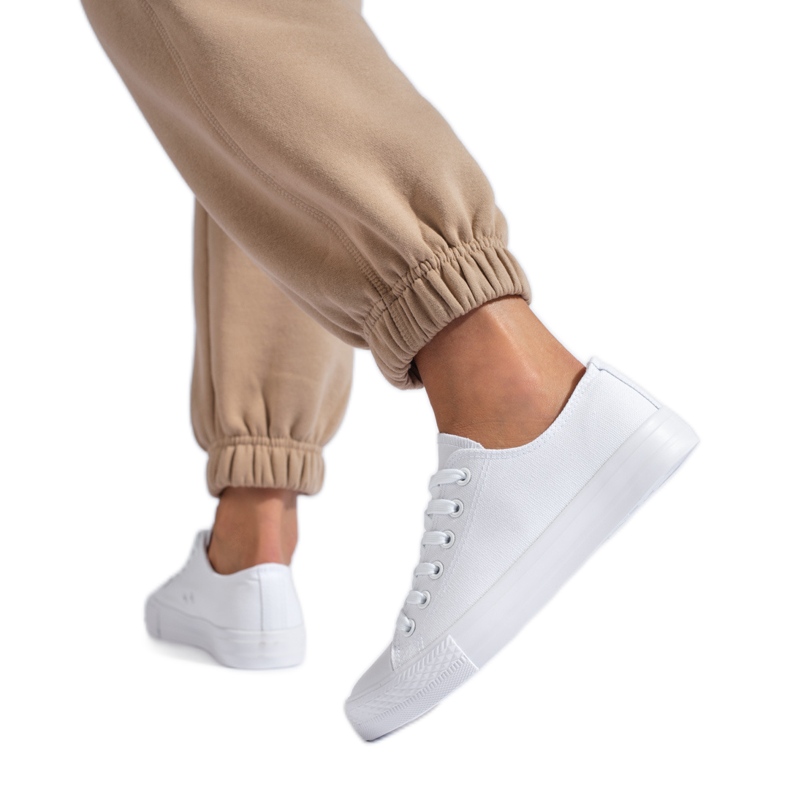 SHELOVET Klassiska damsneakers vit