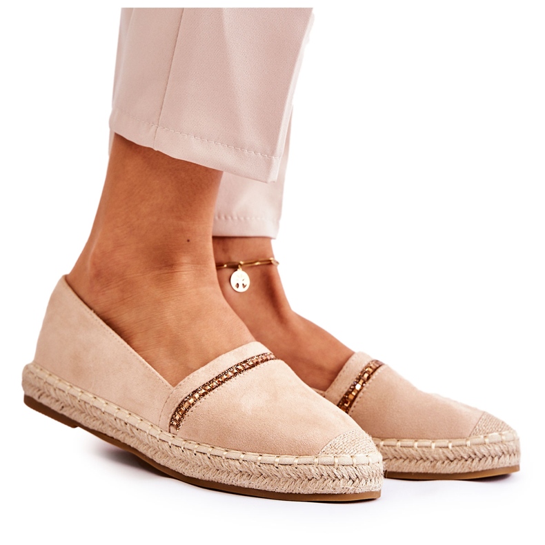 S.Barski Klassiska Beige Slip-on Espadrilles Cersei för kvinnor