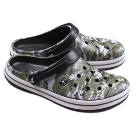 American Club svarta camo tofflor för män grön