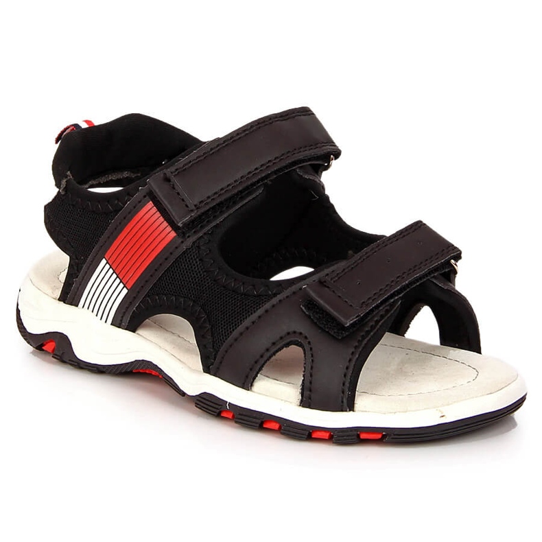 Svarta American Club pojksandaler med kardborreband