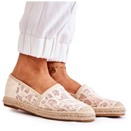 S.Barski Klassiska espadrillor för kvinnor genombrutna Beige Catris