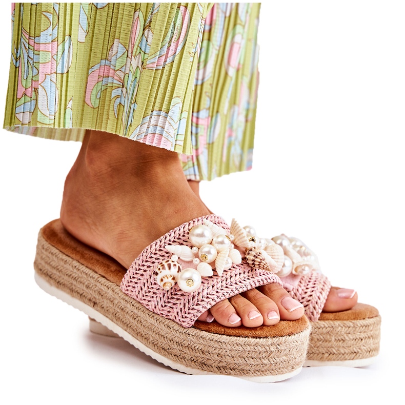 PS1 Kvinnors Tofflor På Plattformen Med Skal Rosa Tolia