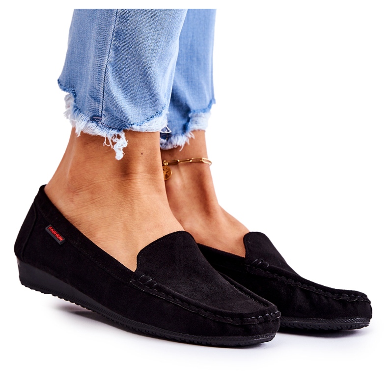 PH1 Svart Wedge Loafers i mocka för kvinnor La Cava