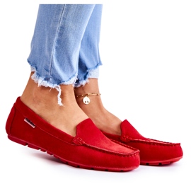 PH1 Röda Millare Mocka Loafers för kvinnor
