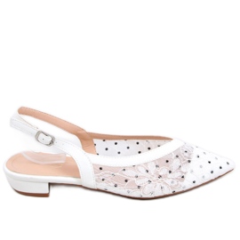 Spetsballerinor utan klack Margo White vit