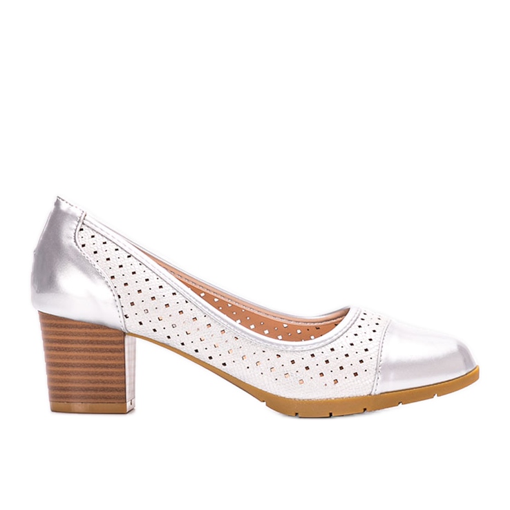 Alexandria silver genombrutna pumps silver-