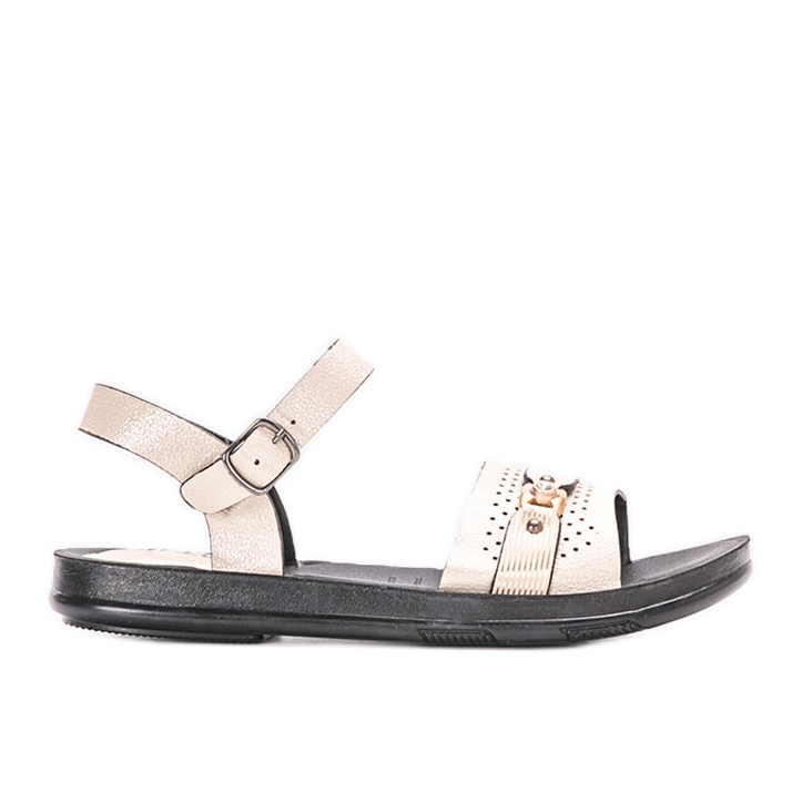 Beige Lehti damsandaler mångfärgad