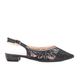 Svarta ballerinor i spets från Marlioz