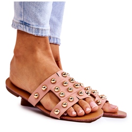 PG1 Klassiska tofflor för kvinnor med ornament Rosa Scotlyn