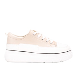 Beige sneakers på Anastaz-plattformen vit