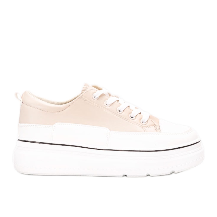 Beige sneakers på Anastaz-plattformen vit