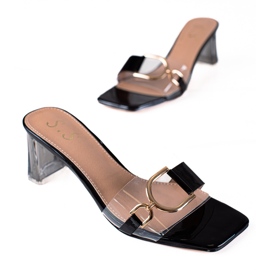 SHELOVET Genomskinliga flikar på stolpen svart