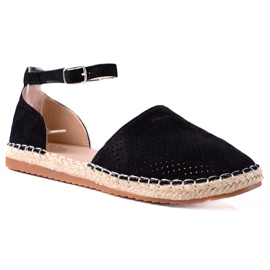 SHELOVET Openwork Espadrilles svart