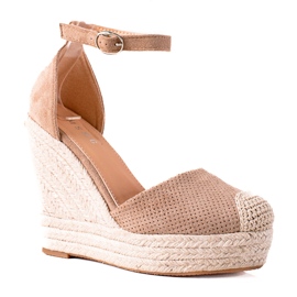 SHELOVET Espadrilles On Wedge Sandals beige