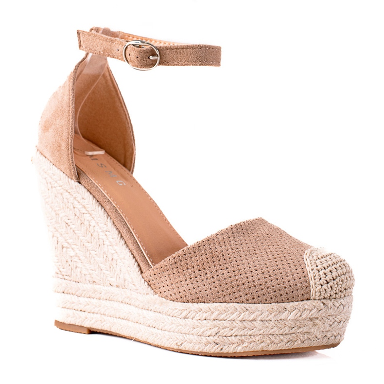 SHELOVET Espadrilles On Wedge Sandals beige