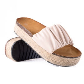 SHELOVET Espadrilletofflor för kvinnor beige