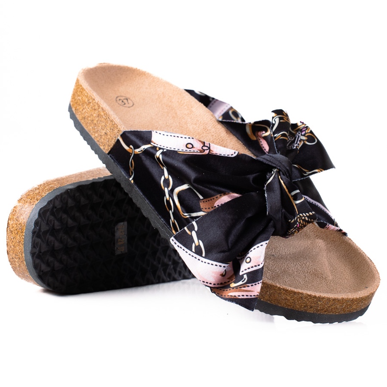 SHELOVET Svarta Tofflor Med En Rosett